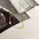 Gipsophila ~ full-body 925 sterling silver plated 18K gold four mans star light luxury necklace star ins exquisite fashionable clavicle chain