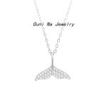 S925 Silver Plated 14K Goldfish Tail Necklace Women's High-grade Light Luxury Commuting Versatile Diamond Clavicle Chain Ouni Na