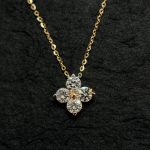 S925 Sterling Silver Plated 14K Gold Lucky Four-leaf Clover Zircon Necklace Classic Pendant Clavicle Chain Women Light Luxury High Level HME