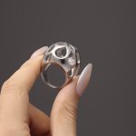 color: A684-Steel Color Cutout Ring / size: US 6