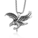 Eagle Personalized Punk Pearl Chain Necklace Stainless Steel Vintage Pendant Ornaments Russia