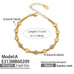 color: E313-A Gold Bracelet 17+5cm