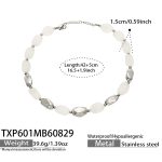 color: TXP601-White Resin Steel Color Necklace -42+5cm