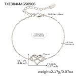 color: TXE384-Steel Color Heart 8 Letter Zircon Bracelet 16+5cm