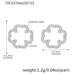 color: TXF337-Steel Color Cross Shape Zircon Earrings