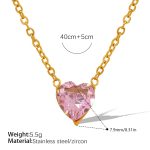 color: XL90PKG Pink Color Zircon Necklace