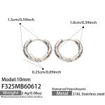 color: F325-Steel Color Earrings -Inner Diameter 10mm