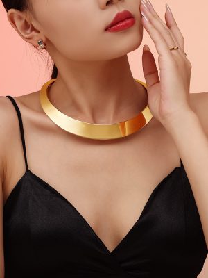 Street Punk Collar Stainless Steel Exaggerated Opening Necklace Ornament