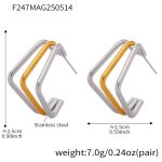 color: F247-Two-tone Gold Three-wire Square Geometric Earrings