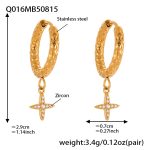 color: Q016-Gold Cross Zircon Earrings