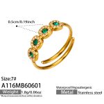color: A116-Gold Green Zircon Ring