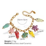 color: SL98 Mixed Color Ceramic Gold Bracelet