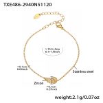 color: TXE486-Gold Bracelet 15+5cm