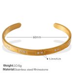 color: SZ306WEG White Rhinestone Gold Bangle