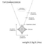 color: TXP294-Steel Color 5A Zircon Necklace 42+5cm