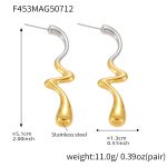 color: F453-Two-tone Gold Earrings