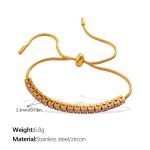 color: SL465PKG3.3MM Pink Zircon Bracelet