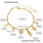 color: E640-Gold DIY Multi-charm Bracelet 16+5cm