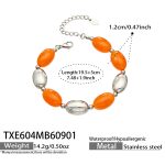 color: TXE604-Champagne Color Resin Steel Color Bracelet -19.5+5cm
