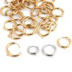 Earrings DIY Accessories Stainless Steel Material Simple Coil Earrings Welding Ring Earring with Same Kind Circle