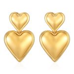 color: Double Layer Heart Earrings Gold MS-403