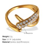 color: JZ140WEG7 White Rhinestone Ring