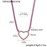 color: TXP455-Steel Color Red Zircon Necklace 41+5cm