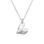 color: Heart Pendant Necklace Steel Color