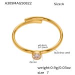 color: A309-A Gold Single Zircon Ring