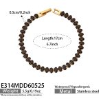 color: E314-Black Zircon Bracelet -17cm