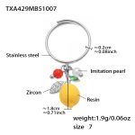 color: TXA429-Steel Color Lemon Pendant Ring -Size 7