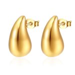 color: Stamped Polished Drop Earrings Gold