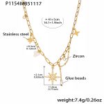 color: P1154-Gold Necklace 41+5cm