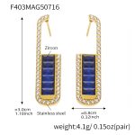 color: F403-Blue Zircon Earrings