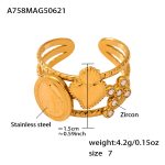 color: A758-Gold Heart Ring / size: US 7