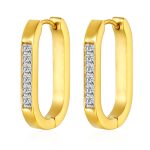 color: Flat U Shape Set with Stone Ear Cuff Gold MS-710