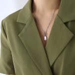 color: P318-Steel Color Necklace -50cm