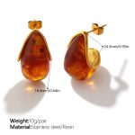 color: EH297ARG Amber Color Resin Earrings