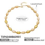 color: TXP604-Bone Color Resin Gold Necklace -44.5+5cm