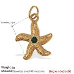 color: PJ303GNG Green Rhinestone Solid Gold Pendant