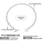 color: P151-Steel Color Necklace -38cm