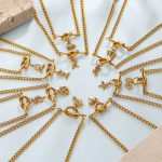 Retro Diamonds Twelve Constellation Pendant Knotted Bracelet Stainless Steel Plated 18K Gold Bracelet