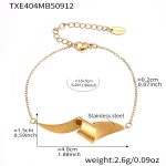 color: TXE404-Gold Geometric Bracelet 16+5cm