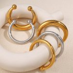 Non-Fading Stainless Steel 18K Gold Exaggerated Jewelry Bracelet Popular Advanced Opening Design