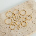 New Premium Design Big and Small Circles Light Luxury Temperament Stainless Steel Gold Plated Earrings Jewelry Female