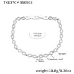 color: TXE370-Steel Color 8 Letter Zircon Bracelet 19cm
