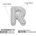color: D450-Letter R Steel Color Pendant