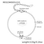 color: RE023-V Letter Steel Color Bracelet 16+5cm