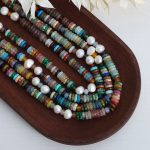 New Ethnic Retro Baroque Freshwater Colorful Pearl Natural Stone Handmade Beaded Necklace Ornament Women