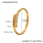 color: Z456-Gold White Zircon Bangle